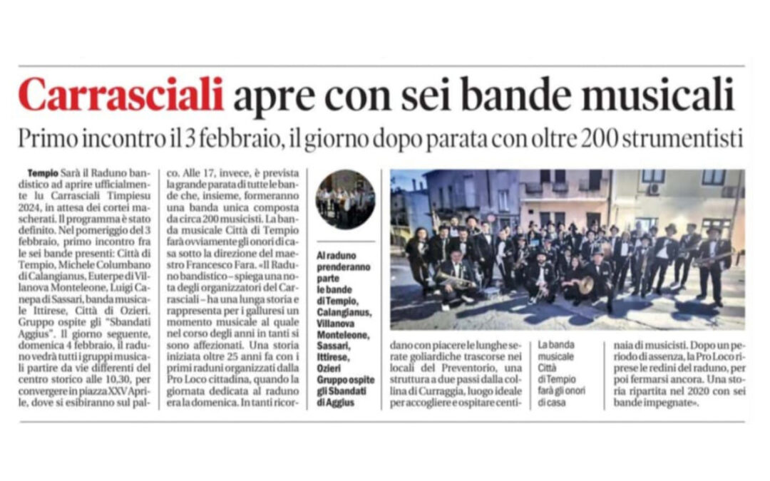 Carrasciali Timpiesu 2024 | Rassegna Stampa dal 18 al 24 gennaio